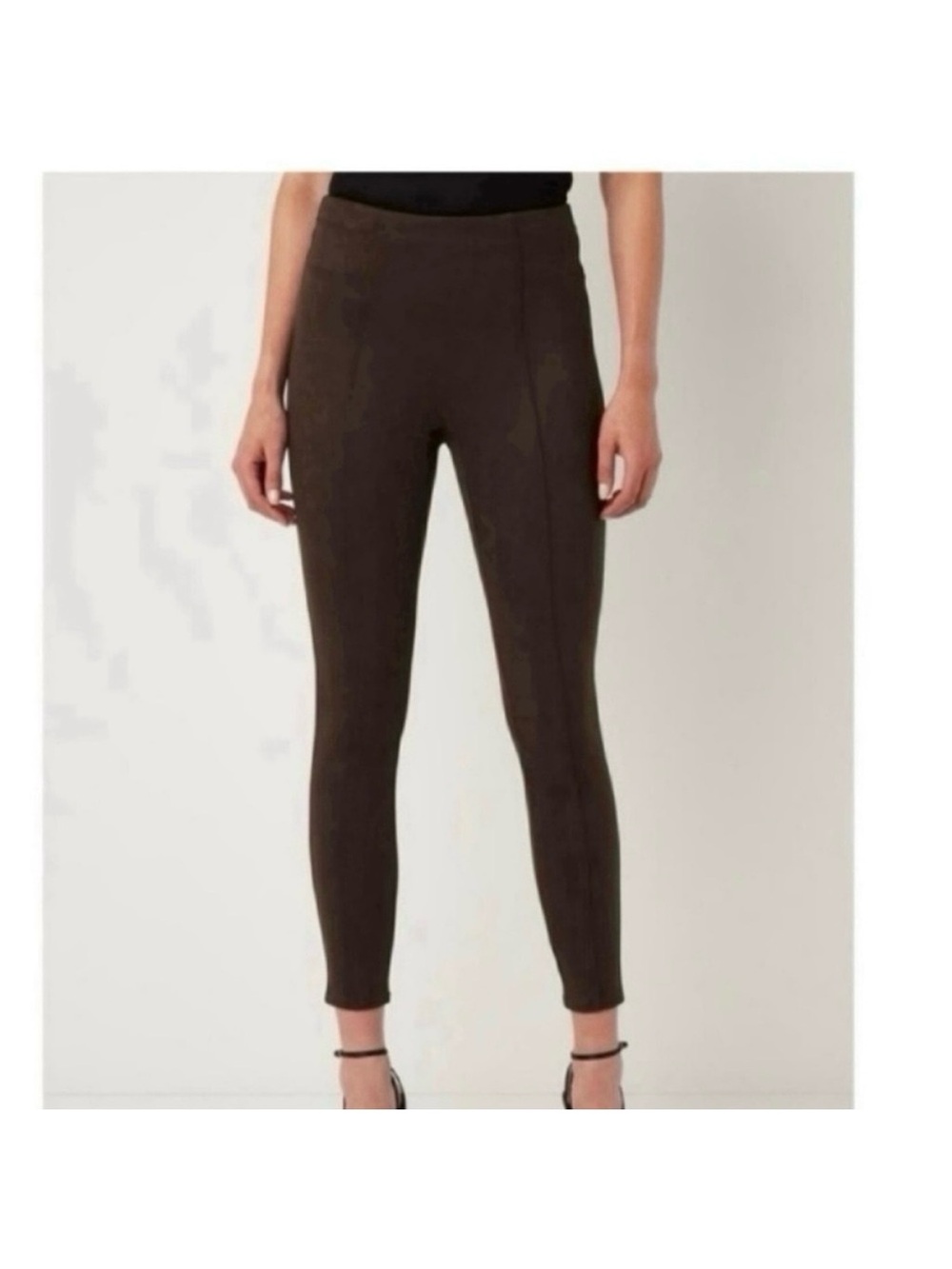 SPANX NWOT faux soft stretch comfy casual sude chocolate brown leggings